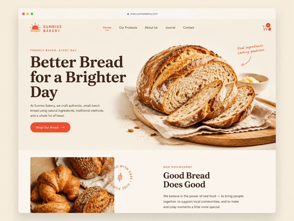 Website van Bakkerij De Koren